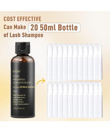 EMEDA Lash Shampoo Concentrate for Extensions 100ml - Eyelash Cleanser Bulk Liquid Kit - Rose Scented Lash Bath Solution - Buy Online on GoSupps.com