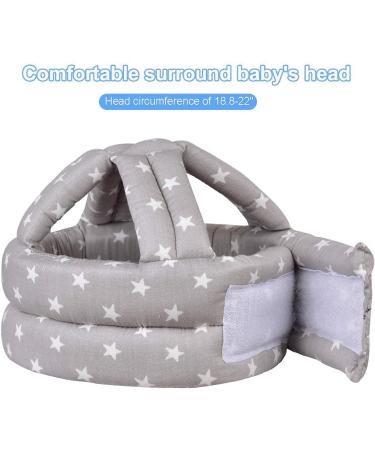 Baby Head Protector Safety Helmet for 6-36 Months Grey Star - 1pc - Buy Online on GoSupps.com