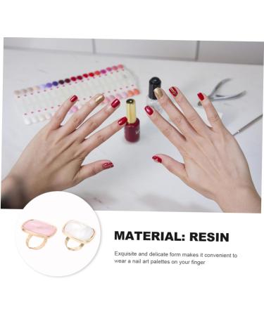  HAPINARY 2 Nail Art Rings for Nail Art Rings in Resin Color Mixing Palettes for Manicure Lovers Portable Suitable for Professional Use Festive Occasions - Buy Online on GoSupps.com