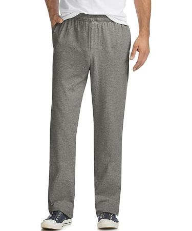 Hanes Men's Jersey Sweatpants with Pockets - Charcoal Heather, Size 33 Large | Workout Essentials - Buy Online on GoSupps.com
