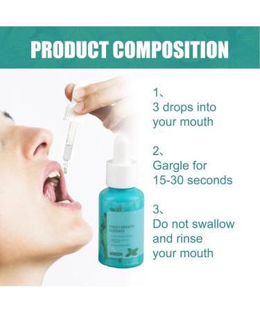 30ml Bad Breath Eliminating Serum - Mint, Clove, Eucalyptus & Lemon Oral Care Treatment - Buy Online on GoSupps.com