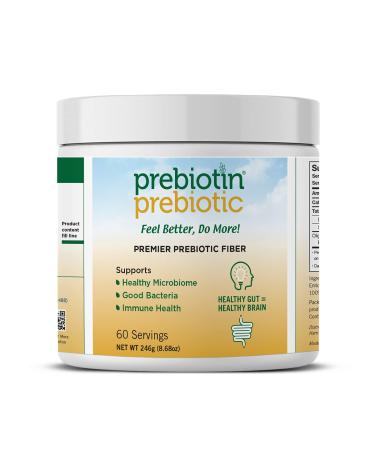Prebiotin Prebiotic Premier Fiber Powder – 60 Servings - 8.5oz – Supports Total Digestive Health - Oligofructose-Enriched-Inulin from 100% Chicory Root – Enhances Immunity – Gluten Free 8.68 Ounce (Pack of 1)