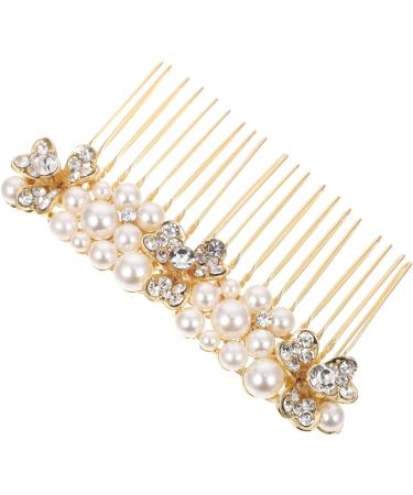 Beaupretty Pearl Headpiece alloy rhinestone hair bride rhinestone hair bride hair golden hair headpiece hair side pearl rhinestones crystal Rhinestone Hair Accessories - Buy Online on GoSupps.com