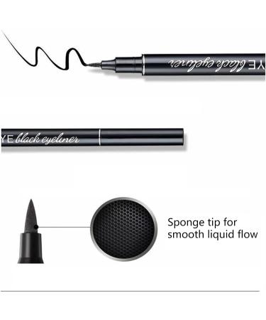 Waterproof Matte Black Liquid Eyeliner Pencil with Eye Liner Stencil for Beginners - Long-Lasting Eye Makeup Pen Primer - Buy Online on GoSupps.com