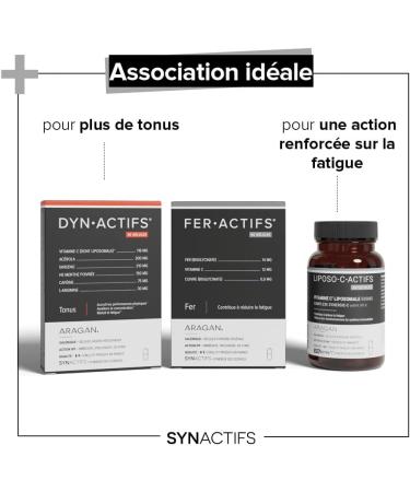 ARAGAN - Synactives Feractive Pack of 2 - Anti-Fatigue Food Supplement - Tone and Vitality - Iron Bisglycinate Copper and Vi - Buy Online on GoSupps.com