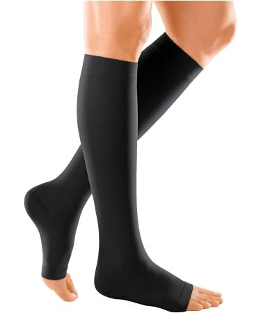 Vitalphysio Compression Knee Stockings CCL2 - 18-24 mmHg Support for Varicose Veins & Blood Circulation - Elastic Toe-Free Black XL - Buy Online on GoSupps.com