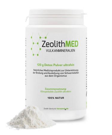 Zeolite Med Premium 120g Detox powder medical device ultra-fine 9 m high-pure zeolite clinoptilolith with an exponentially more surface and effect per gram detoxification cure pharmacy quality 120 g (1 Pack)
