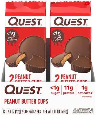 Atkins Caramel Almond Clusters Gluten Free High in Fiber & Quest Nutrition High Protein Low Carb Gluten Free Keto Friendly Peanut Butter Cups 12 Count (Pack of 1) (total- 17.76 Ounce) - Buy Online on GoSupps.com