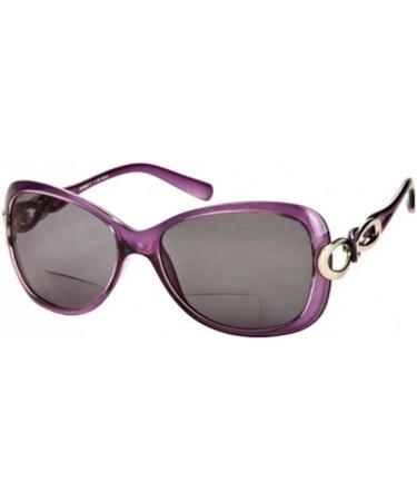 Readers.com The Delia Bifocal Reading Sunglasses Sun Reader Retro Square Style for Women (Purple +2.25)