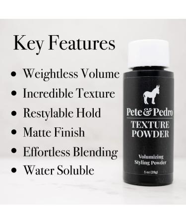 Pete & Pedro Texture Powder - Volumizing & Texturizing Styling Powder for Men & Women | Matte Finish & Root Lifting | As Seen on Shark Tank | 1 oz - Shop Internationally - Buy Online on GoSupps.com