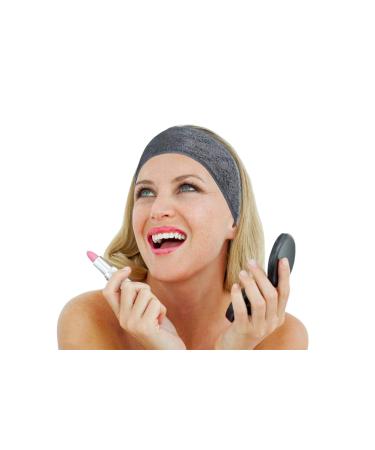 Kinhwa Cosmetics Headband Set - Terry Microfiber Hair Protection Bands with Velcro for Makeup Sports & Yoga - Washable 3-Pack in Dark Gray - Buy Online on GoSupps.com