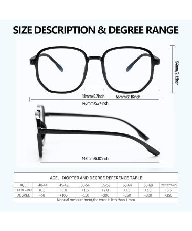 Shop Ultra-Light Oversized Reading Glasses for Men & Women | Blue Light Blocking Anti-Fatigue Computer Readers | Black - 1.5 Diopters - Buy Online on GoSupps.com