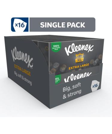 Kleenex Extra Large Facial Tissues - 100% Recyclable 16 Boxes (1440 Tissues) - Soft & Strong for All Needs | International Shipping Available - Buy Online on GoSupps.com