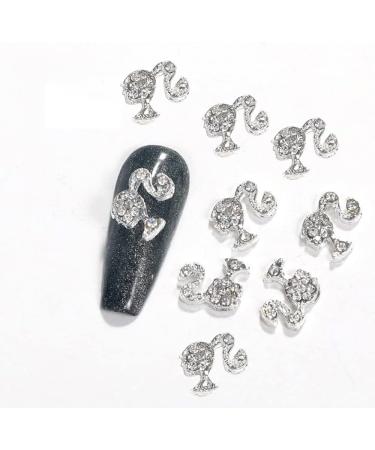 LIFOOST 3D Barbie Head Nail Charms - 20 PCS Silver Metal Decorations for Acrylic Nails | Cute & Kawaii Nail Charms (LIF114) - Buy Online on GoSupps.com