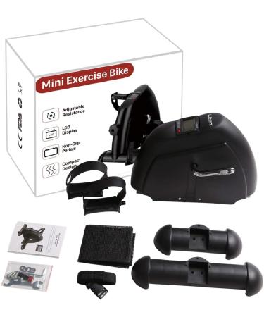 Uten Mini Exercise Bike Under Desk - Portable Arm & Leg Peddler with LCD Screen - Cool Black - Buy Online on GoSupps.com