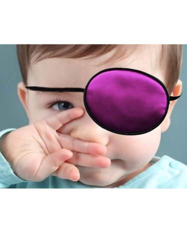 2 Pieces Silk Eye Patches  Adjustable Soft Eye Patch Elastic Eyepatche for Lazy Eye Amblyopia Strabismus for Kids Black and Pink