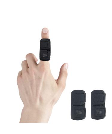 VerteLife 2 pieces Neoprene Finger Splint Thumb Brace Protector Finger Support Comfortable Breathable Finger Tape Finger Guard Relieve Finger Joint Pain - M Single-2 pieces M