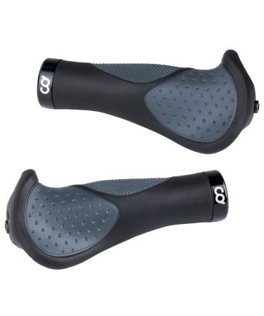 CyclingDeal Mountain Bike Bicycle Handlebar Grips - with Specialized Ergonomic & Anti-Slip Design for MTB & Hybrid Bikes - 1 Pair of Soft Gel Grips - Available in Classic Grips or Grips with Bar Ends