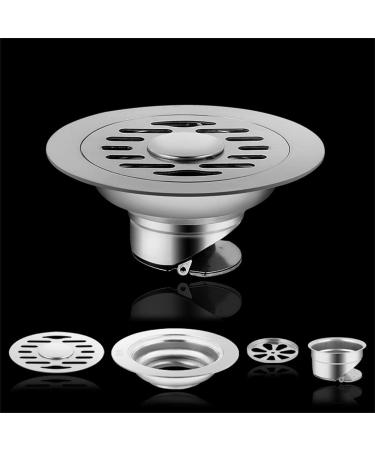 Upgrades Stainless Steel Bathroom Drain with Function Metal Floor Drain 10cm Drain for Household Use 10cm A - Buy Online on GoSupps.com