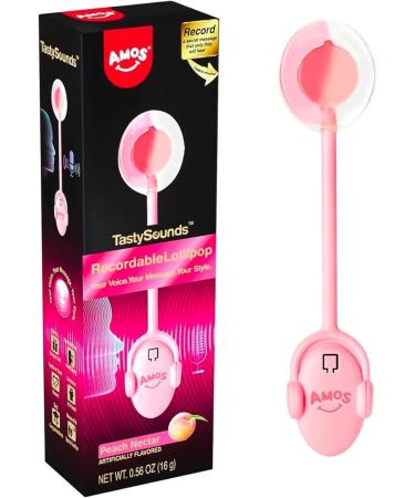 Amos TastySounds Candy Lollipop Peach Nectar Flavour 16g (Pack of 2) | Individually Packed Recordable Music Lollipop - Buy Online on GoSupps.com