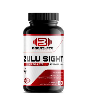 Boostlete Zulu Sight Vision & Eye Support Supplement with Lutein Zeaxanthin Bilberry & Greens Blend 60 Capsules