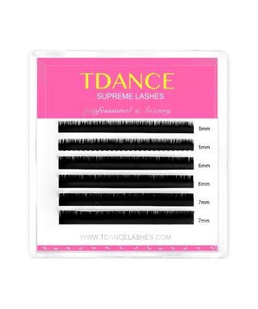 TDANCE Bottom Lash Extension 0.03/0.05/0.07mm Thickness Bottom Lashes Lower Lash Extensions B Curl 5-7mm Mixed Under Bottom Eyelashes (0.03-B 5-7 mm) Bottom-0.03-B 5-7 mm