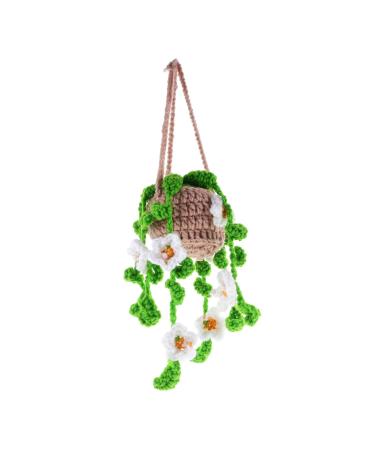 COHEALI Car Decor House Decorations for Home Crochet Crafts Hanging Basket Interior Rearview Mirror