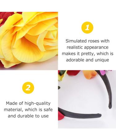 Healvian Gothic Hair Accessories Halloween Flower Crown Headdress Hair Rose Flower Hair Bands for Halloween Costume blue - Buy Online on GoSupps.com