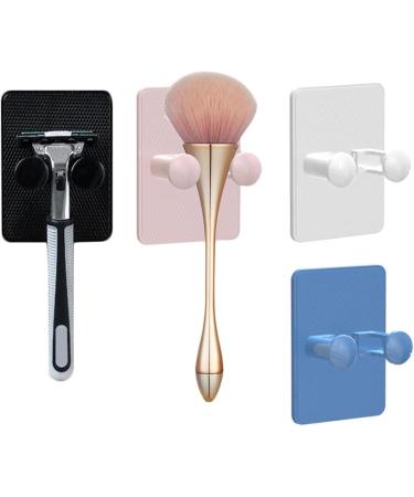 Self-Adhesive Razor Holder - Punch-Free Wall-Mounted Rack for Cosmetics & Bathroom Storage - White - Buy Online on GoSupps.com
