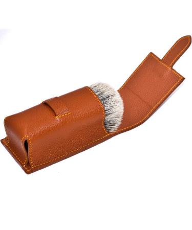 Parker Safety Razor Genuine Leather Travel Shaving Brush Case - Saddle Brown | Premium Shaving Accessories for Men - Buy Online on GoSupps.com