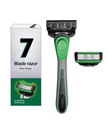 Premium Shaving Set with 7 Interchangeable Heads | Non-Slip Grip | Suitable for All Skin Types - International Shipping Available - Buy Online on GoSupps.com