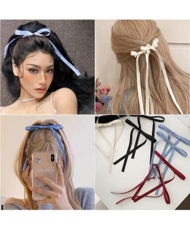 JSGHGDF Ribbon Hair Clip Long Ribbon Hairpins Sweet Hairclips Hair Barrettes for Women Side Styling Red pair - Buy Online on GoSupps.com