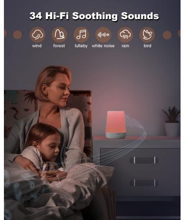 Portable Baby Sound Machine with Night Light | 34 Soothing Sounds | Remote Control via App-WiFi | Ideal for Adults, Kids, Travel | BABYMUST BM01 - Buy Online on GoSupps.com