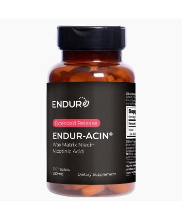 ENDUR-ACIN 250mg Niacin - Extended Release for Optimal Absorption & Low-Flush Vitamin B-3 100 Tablets - Non-GMO Vegan Gluten Free - Endurance Products Company - Buy Online on GoSupps.com