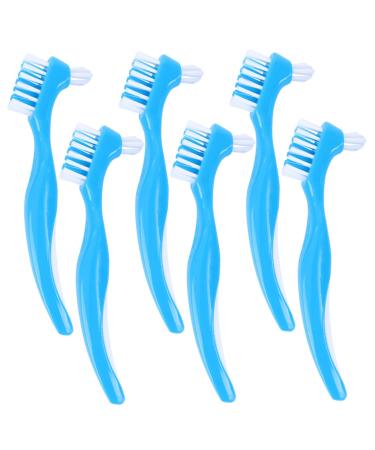 Beavorty 6 pieces double prosthesis nursing bush false toothbrush double -sided toothbrush incorrect teeth prosthesis cleaning brush