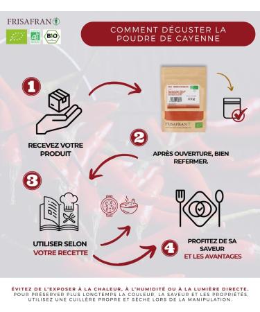 FRISAFRAN | Piment de Cayenne en Poudre Bio 40g | piments s ch s | piquant | piment | pices | Pepper | aliment naturel | cayenne-frais | poudre & moulu | Poivre | sans additifs | r colter du poivre cayenne 40g - Buy Online on GoSupps.com
