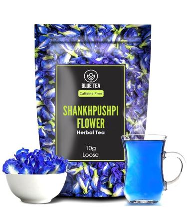 BLUE TEA - Shankhpushpi Flower Tea - 10 gms| herbal tea | Caffeine Free - Vegan - Non-GMO | Nature Blue Tea | Zipper Pack