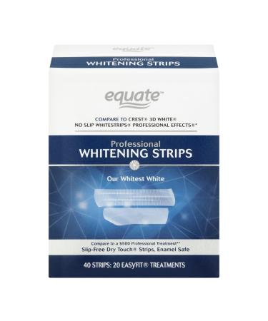Equate Professional Teeth Whitening Strips Enamel Safe 40 Whitening Strips (20 Treatments)