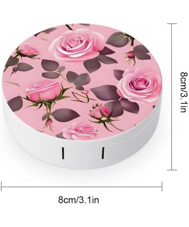 Pretty Roses Print Contact Lens Case - Durable Plastic Care Box for Travel & Everyday Use - Buy Online on GoSupps.com