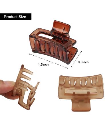 12 PCS Mini Square Hair Claw Clips for Women & Girls - Non-slip Tiny Rectangle Jaw Clips for Thin/Medium Hair - Buy Online on GoSupps.com