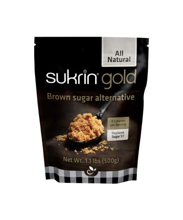 Sukrin Gold - Natural Brown 1:1 Sugar Substitute with Erythritol and Stevia, Zero Calorie Sweetener for Keto and Low Carb Diets, Vegetarian, Baking, Non GMO, 1.1 lb Bag (1 Pack) 1.1 Pound (Pack of 1)