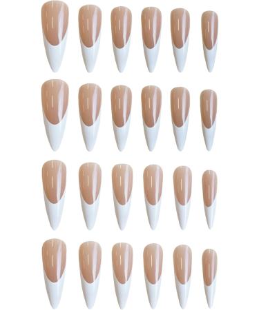 French Tip Press on Nails - Long False Nails Press On Nails with Nail Tips press on nails Acrylic False Nails Cute Artificial Nails - Buy Online on GoSupps.com