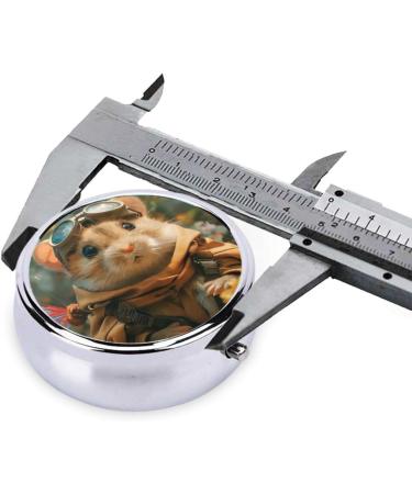 Pilot Hamster Portable Metal Pill Box - Round Mini 3-Compartment Design | Travel-Friendly Small Pill Organizer - Buy Online on GoSupps.com