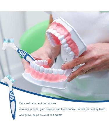 Denture Brush Set | Retainer Cleaner Toothbrush | Portable Double Bristle Head | 4Pcs (Blue Green Purple Orange) - Buy Online on GoSupps.com