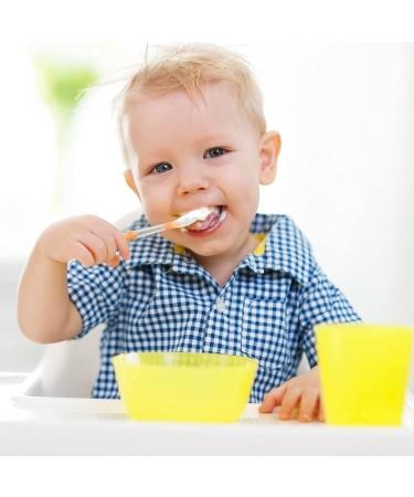 Vicloon Self-Feeding Weaning Spoons 2pcs - Easy Grip Silicone Baby Cutlery Set in Pink-Orange | BPA Free, Reusable Utensils for Toddlers - Buy Online on GoSupps.com