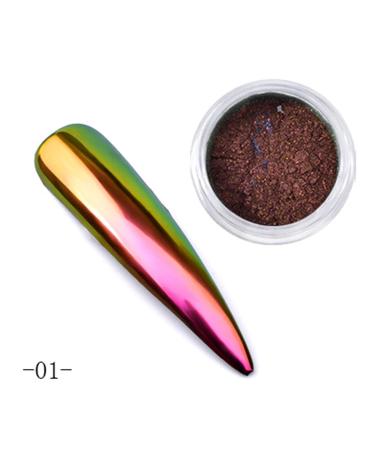 Chameleon Chrome Nail Powder Set - 6 Colors | Mirror Effect Glitters for Nail Art & Painting | Mica Powder for Bath Bombs - Buy Online on GoSupps.com