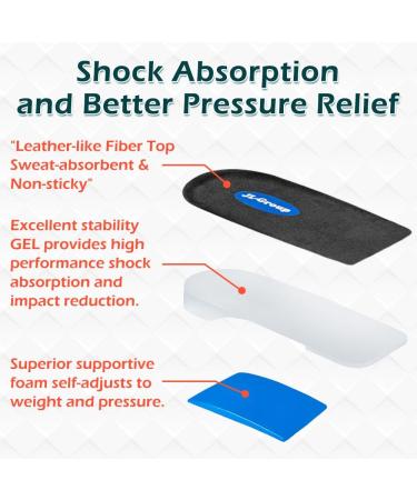 JL-Group Orthopedic Heel Inserts - Shock Absorption & Support Insoles for Achilles Tendonitis & Plantar Fasciitis | Heel Pain Relief | Large Size for Women 9.5-13.5 & Men 8-13 - Black & Blue - Buy Online on GoSupps.com