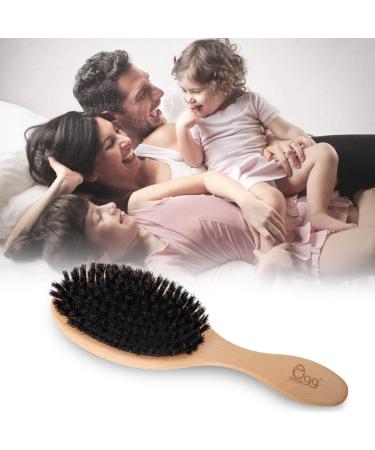 BLACK EGG Boar Bristle Hair Brush Set - Soft Natural Bristles for Thin & Fine Hair - Restore Shine & Texture - Includes Bamboo Comb & 3 Hair Ties - Buy Online on GoSupps.com