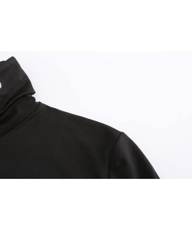 SSLR Women's Thermal Turtleneck Shirt | Fleece Lined Winter Top | Slim Fit Base Layer | Black, Large - Buy Online on GoSupps.com