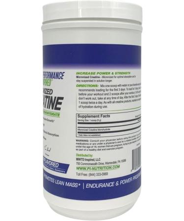 Buy Performance Inspired Nutrition Unflavored Micronized Creatine 1.1 Oz - Enhance Workout & Boost Performance - Free International Shipping - Buy Online on GoSupps.com